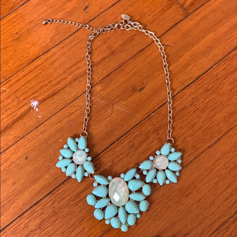 Beautiful gold and aqua blue necklace